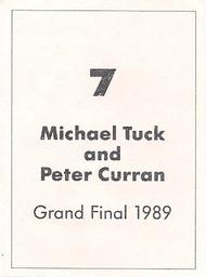 1990 Select AFL Stickers #7 Michael Tuck / Peter Curran Back
